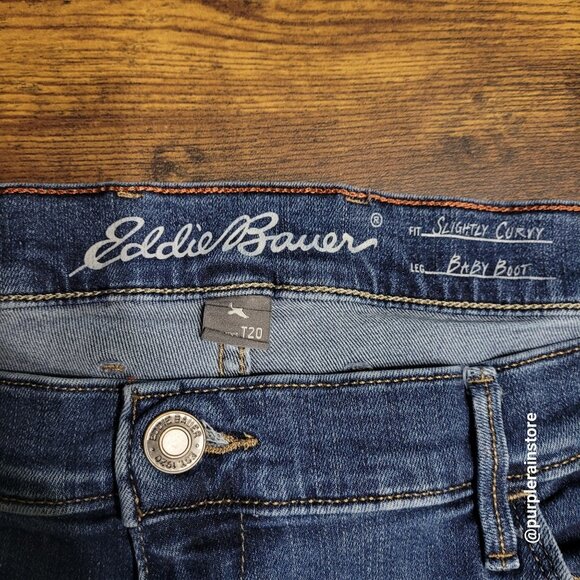 Eddie Bauer Jeans 20 T Slightly Curvy Baby Boot High Rise Medium Wash Western - Picture 3 of 13